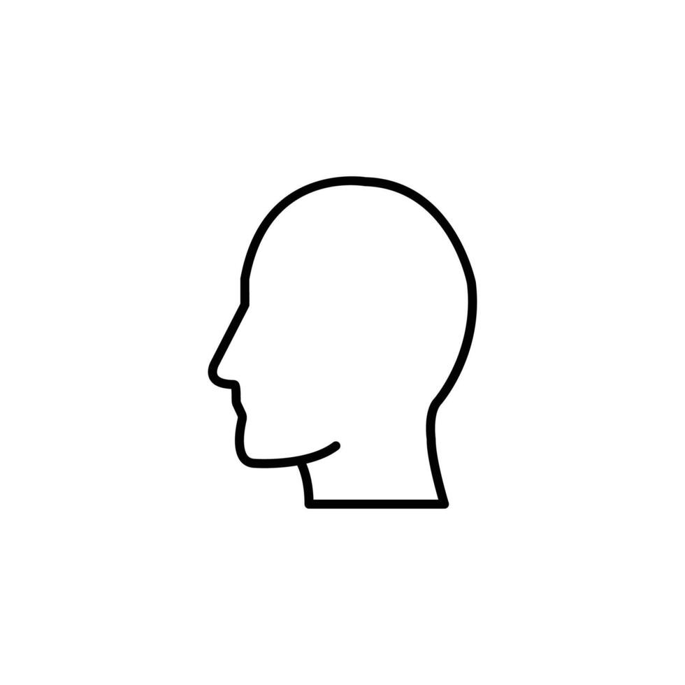 A minimalist line art illustration of a human head profile. Simple, clean design. vector