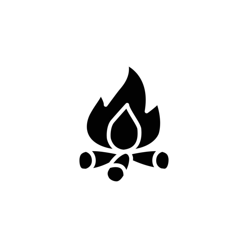 Simple black campfire icon. Perfect for websites, apps, or designs. vector