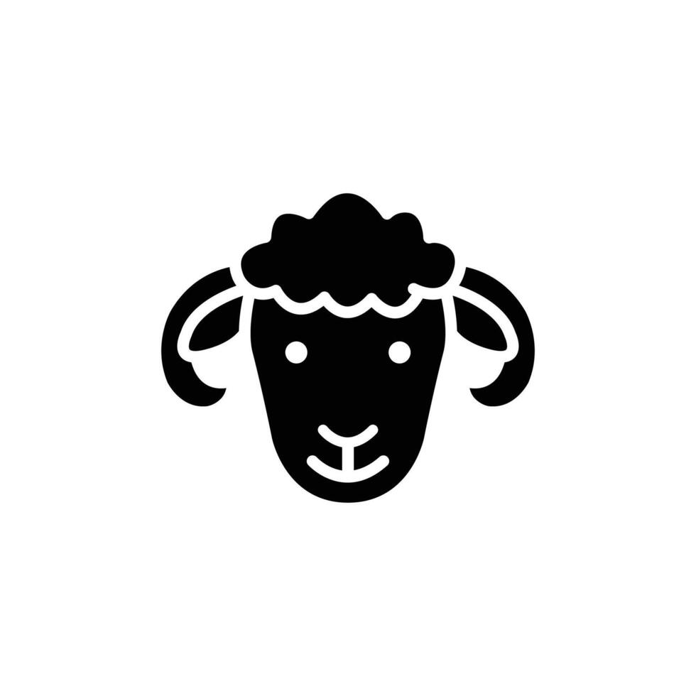 Black and white sheep icon, simple design. vector