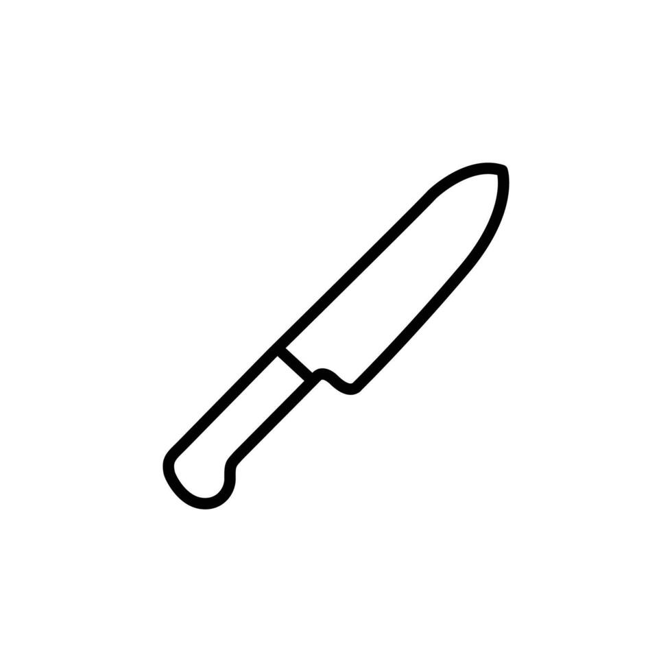 A minimalist line drawing of a kitchen knife, ideal for culinary iconography. vector