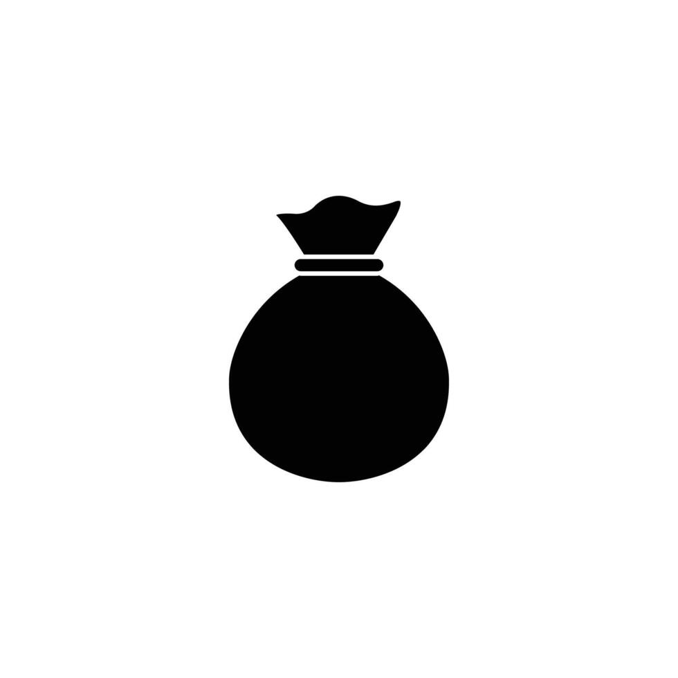 Simple black silhouette of a money bag. Classic symbol for finance and wealth vector