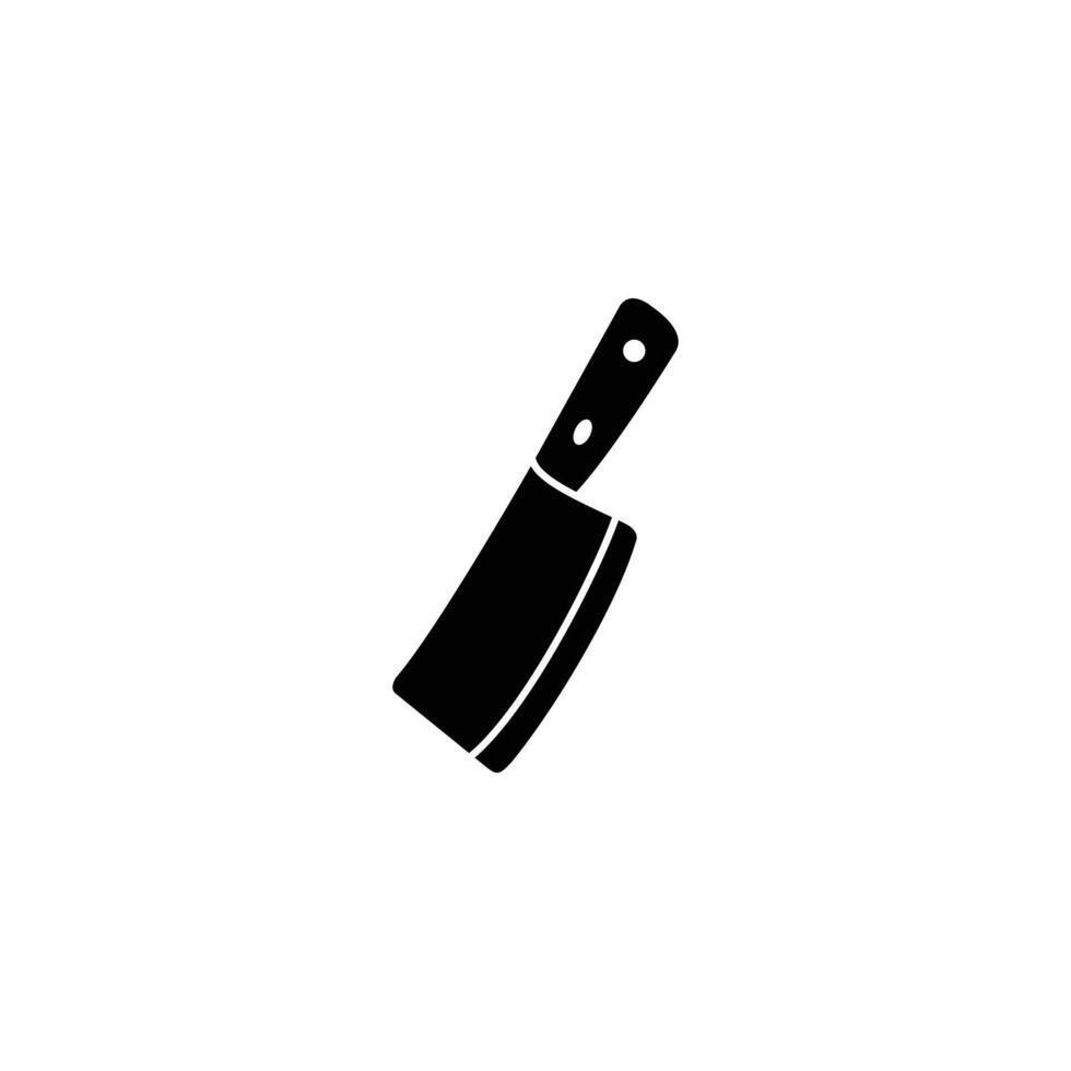 Black and white cleaver icon, kitchen tool graphic. vector