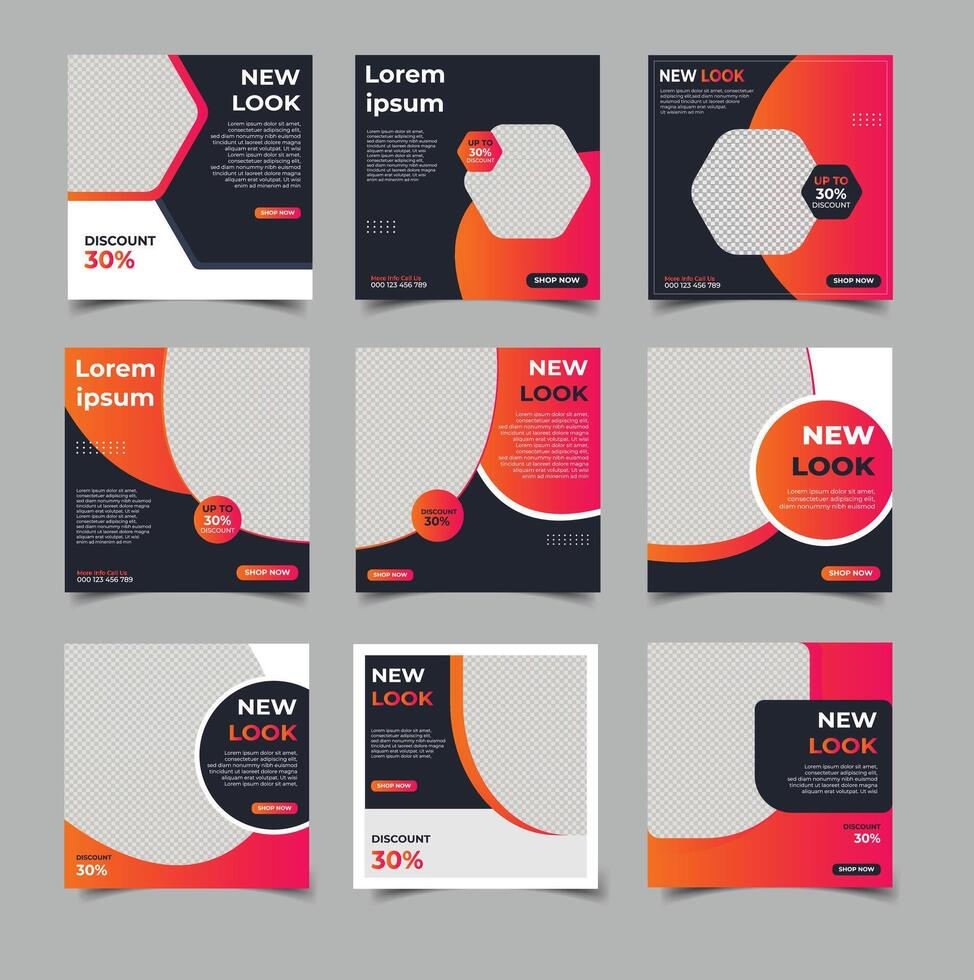 A set of four different social media banners vector