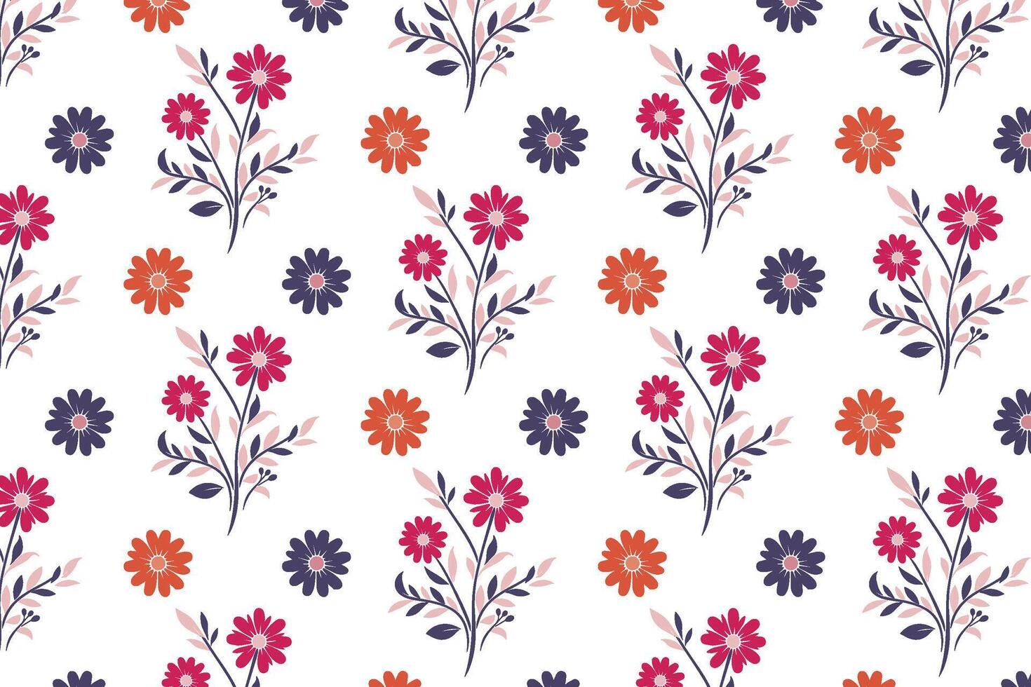 hand drawn floral line pattern showcasing cotton flowers and leaves for use in wrapping paper textile pillow covers and table top vector