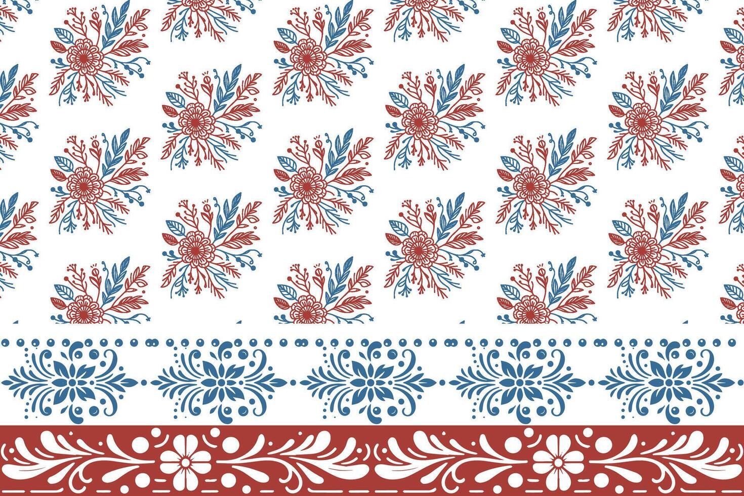 minimal flower pattern with single line border for women apparel textile and abstract surface printing vector