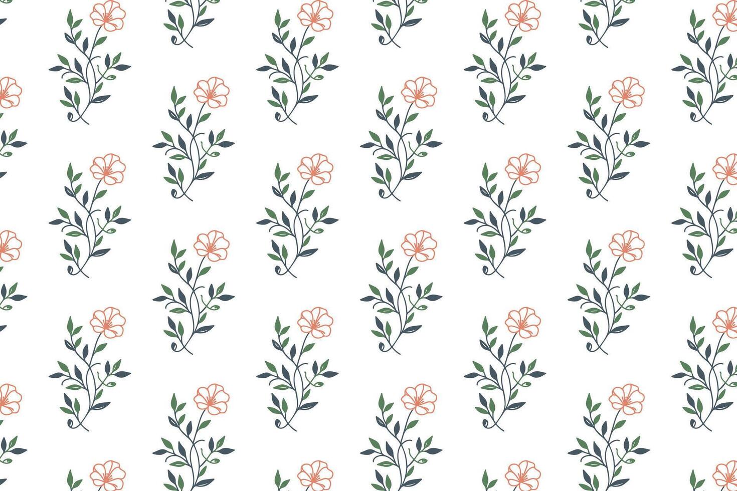 elegant floral sketch pattern using outline roses and cotton flowers for fabric production kitchen wear wrapping textile pillowcases and fashion design vector