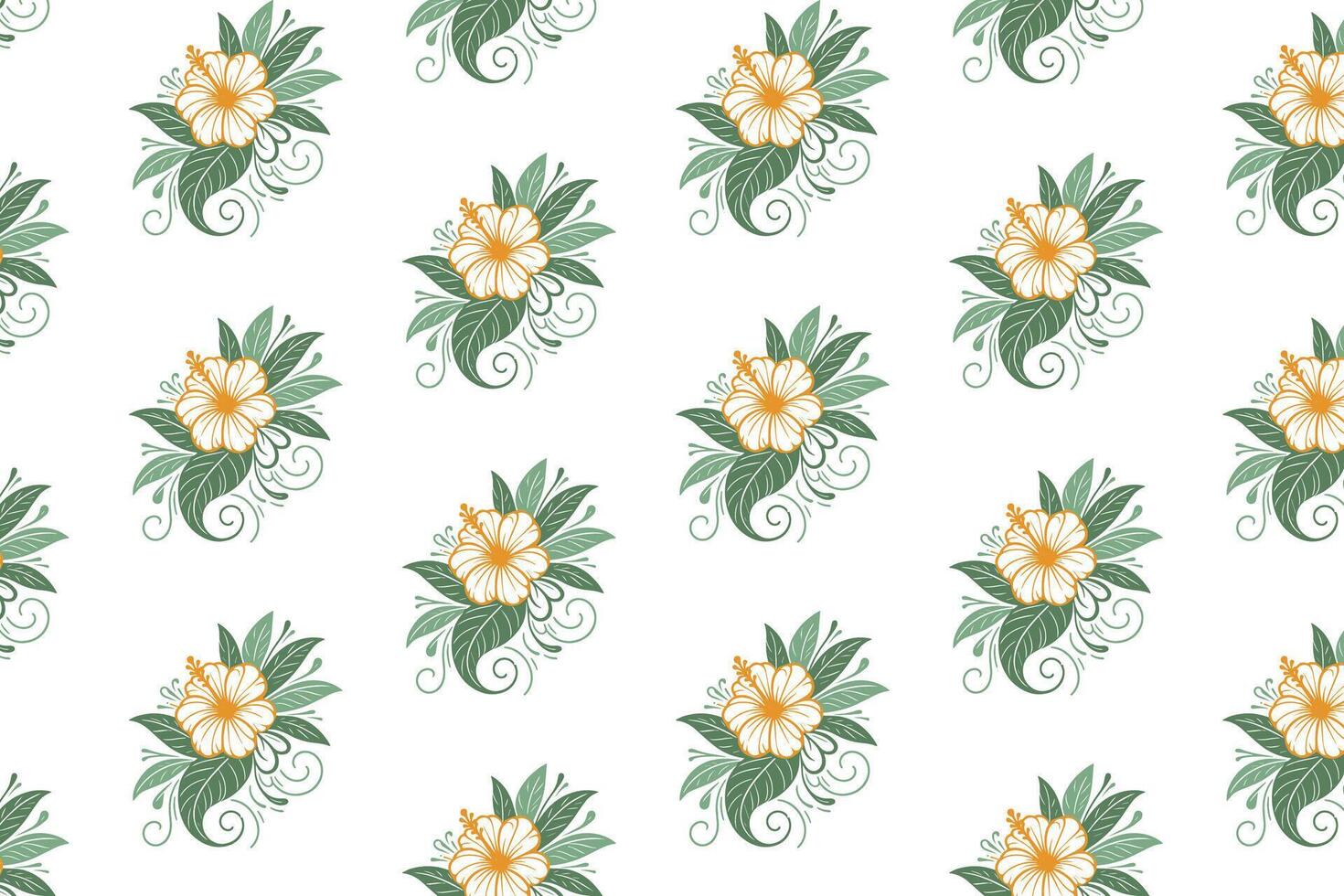 floral pattern design featuring simple line art drawings of botanical flowers leaves and rosebuds ideal for textile printing fashion accessories pillow fabric and kitchen items vector