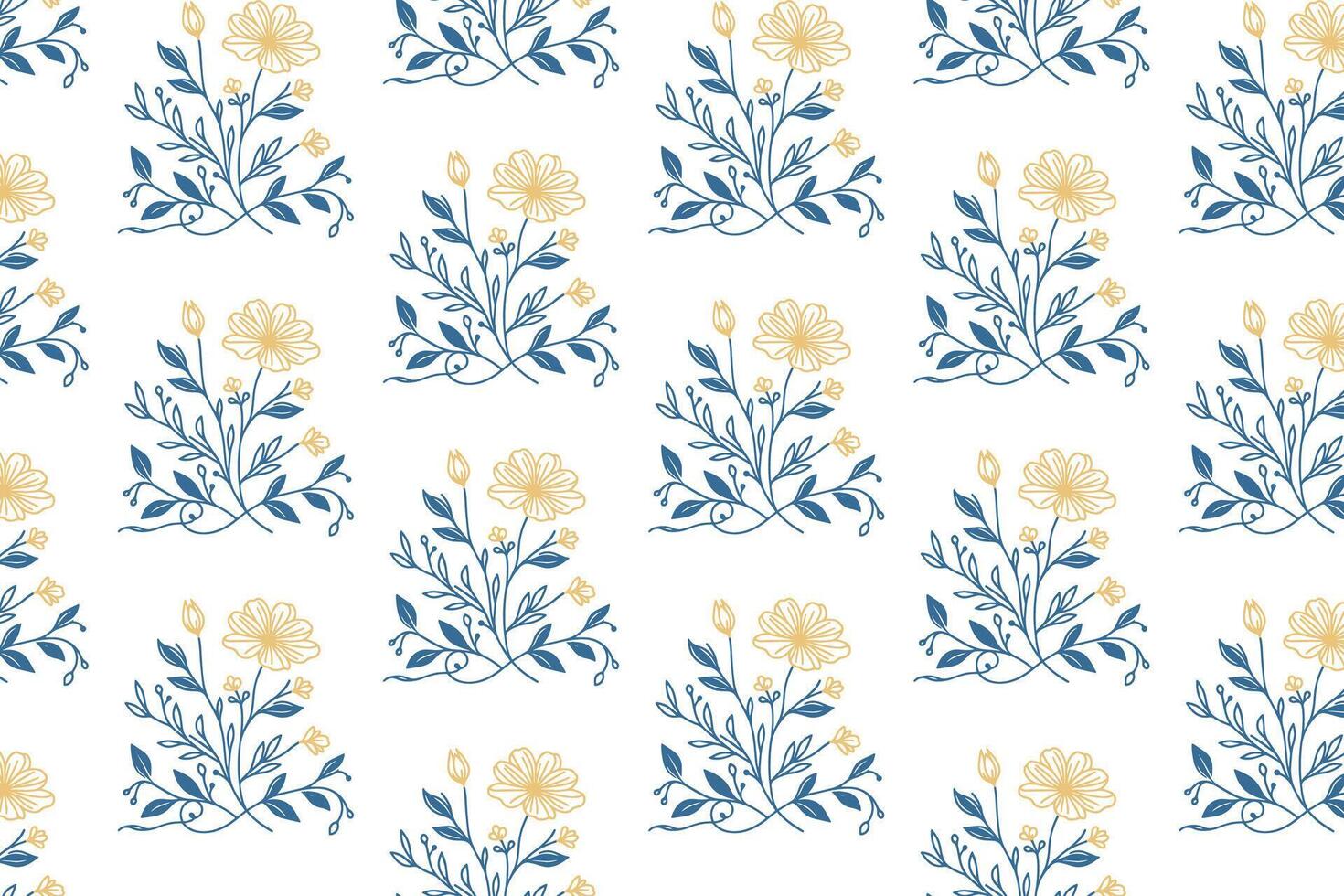 minimal one line floral pattern design for wallpaper fashion textile pillowcase kitchen fabric and nature themed wrapping paper applications vector