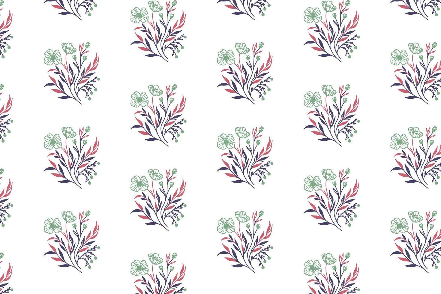 botanical pattern design featuring continuous line floral elements for use in home textiles wrapping kitchen wear fashion fabrics and pillow cover production vector