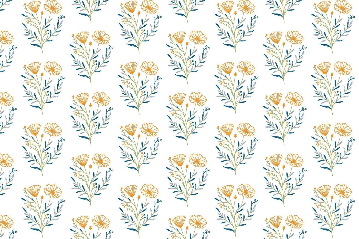 hand drawn one line floral sketch pattern with elegant rose and leaf motifs for wrapping textile wallpaper kitchen wear pillow fabrics and fashion accessories vector