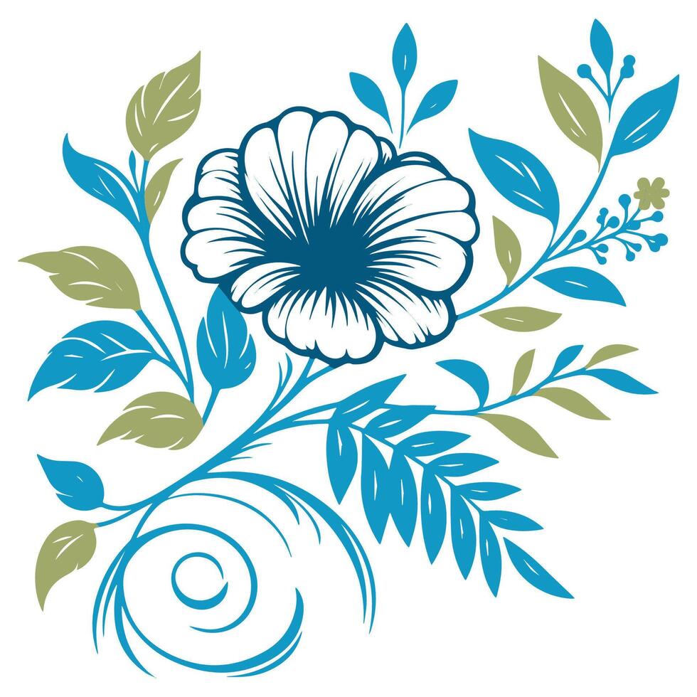 modern hand drawn floral pattern with garden inspired abstract elements for fabric use in women apparel cushions wedding invitations and textile printing vector