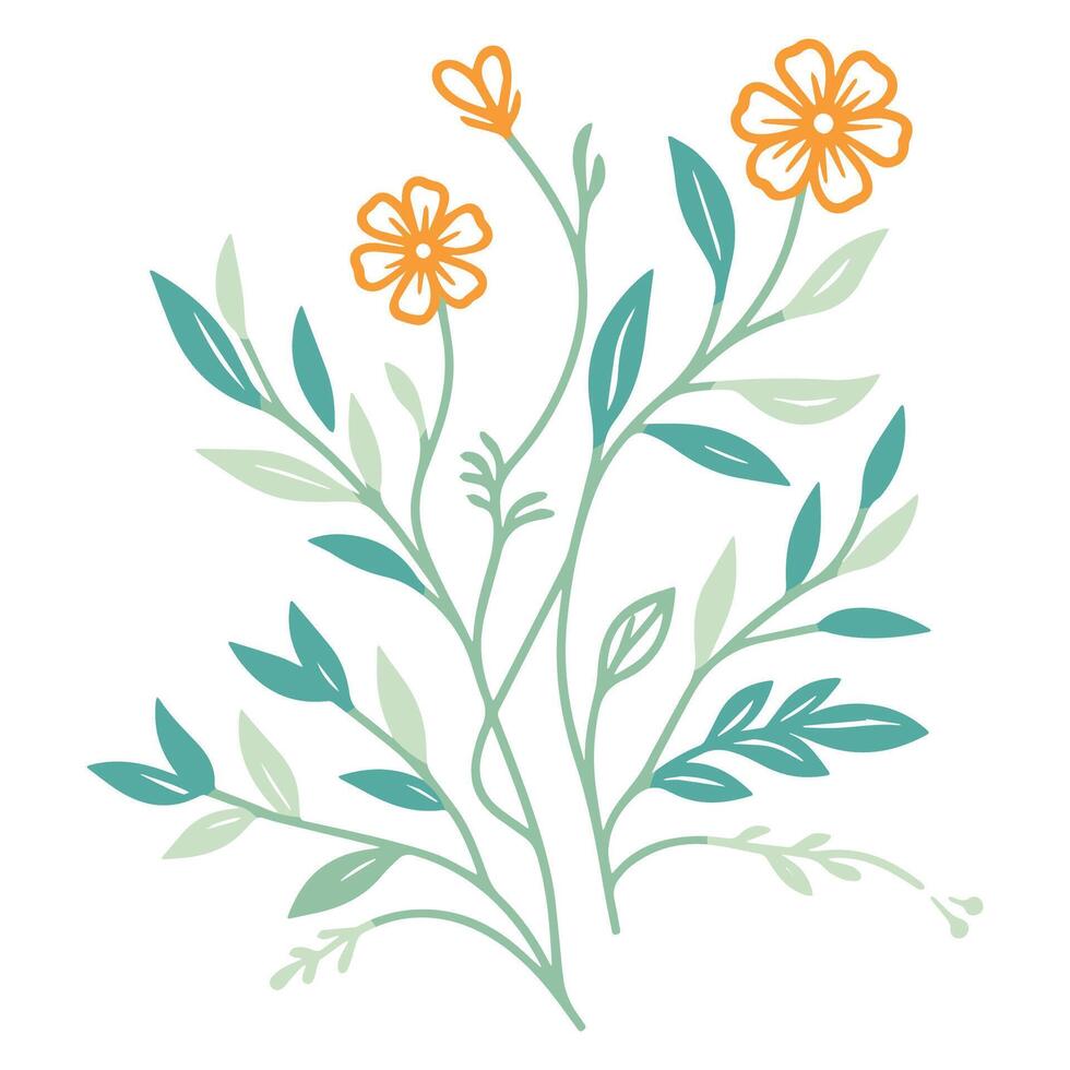 minimalist single line flower pattern with cotton elements ideal for home accessories fashion cushion designs artistic wedding invitations and fabric projects vector