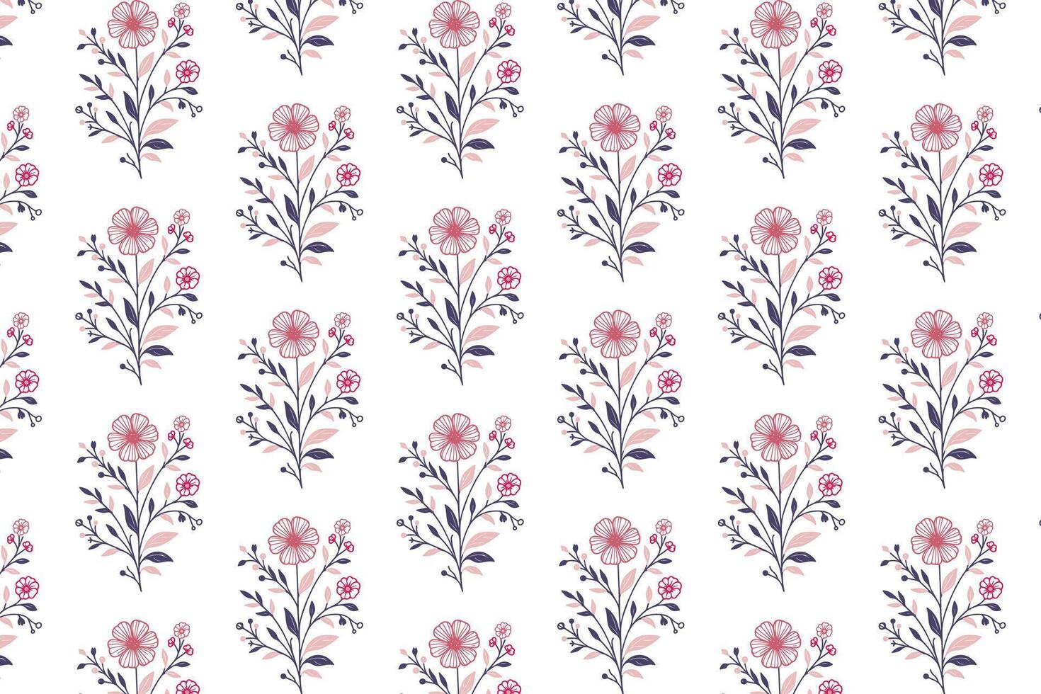 single line flower pattern for wrapping pillow textile kitchen wear fashion printing and home wallpaper background design with botanical elements vector