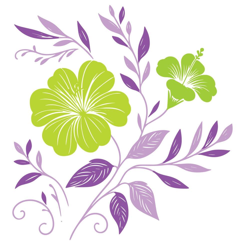 hand drawn floral artwork in sketch style featuring ornate leaves and blossoms for cushion textiles women wear garden themed events and digital fabric prints vector