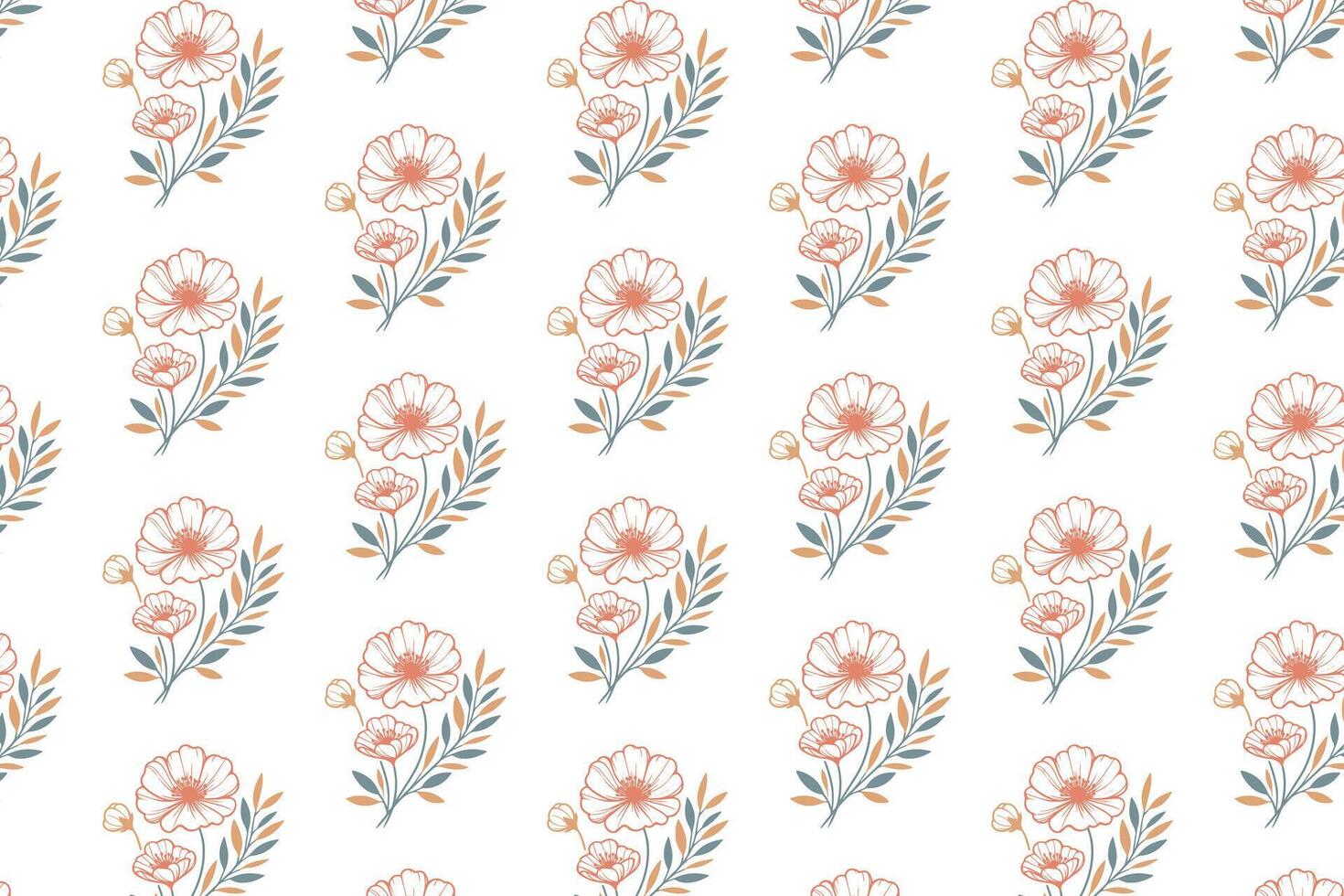 abstract one line flower sketch pattern for use in wrapping kitchen wear fabric fashion pillow covers and stylish home textile printing applications vector
