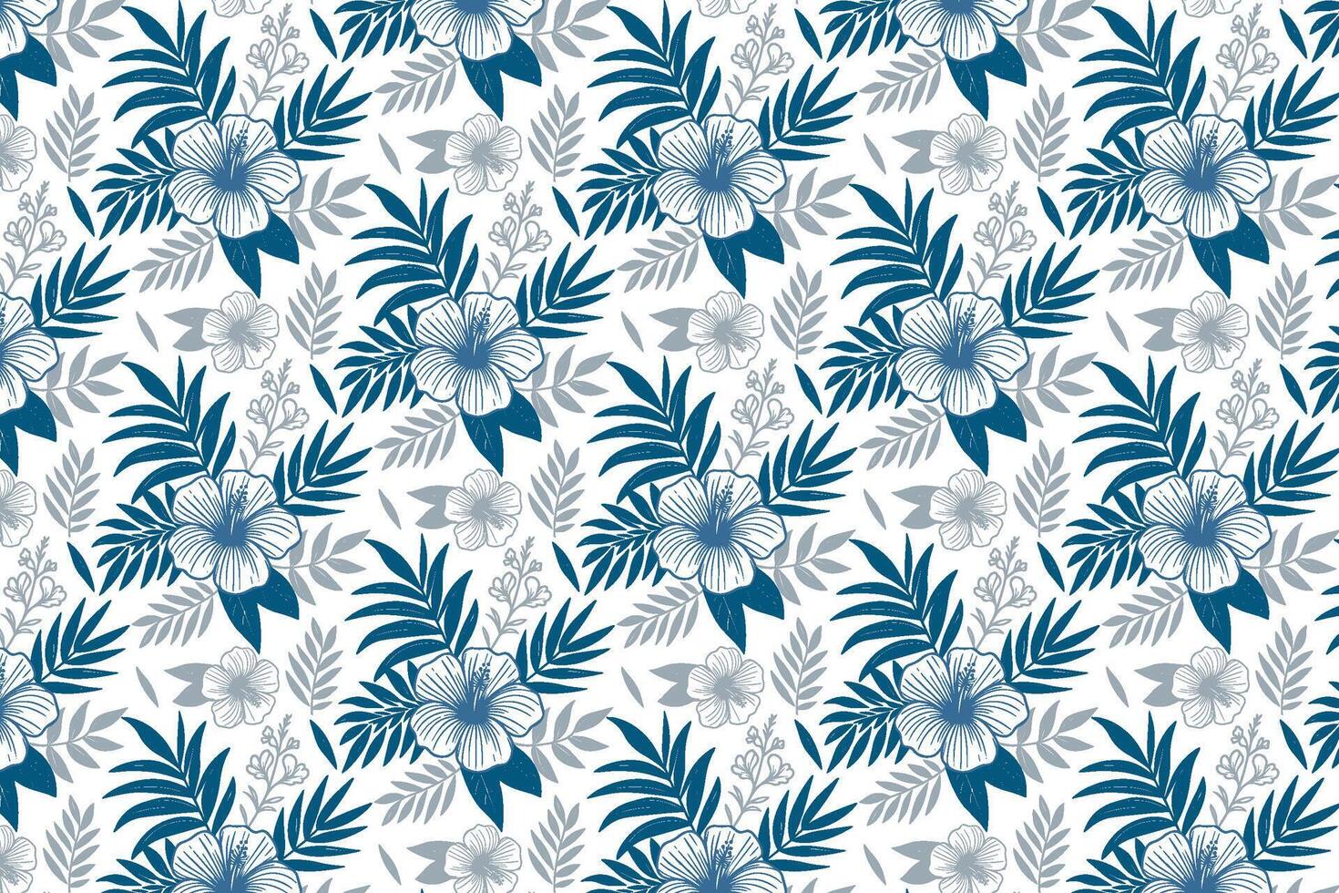 blue one line sketch pattern featuring cotton flower outlines for use in pillow covers textile fabric and wallpaper surfaces vector