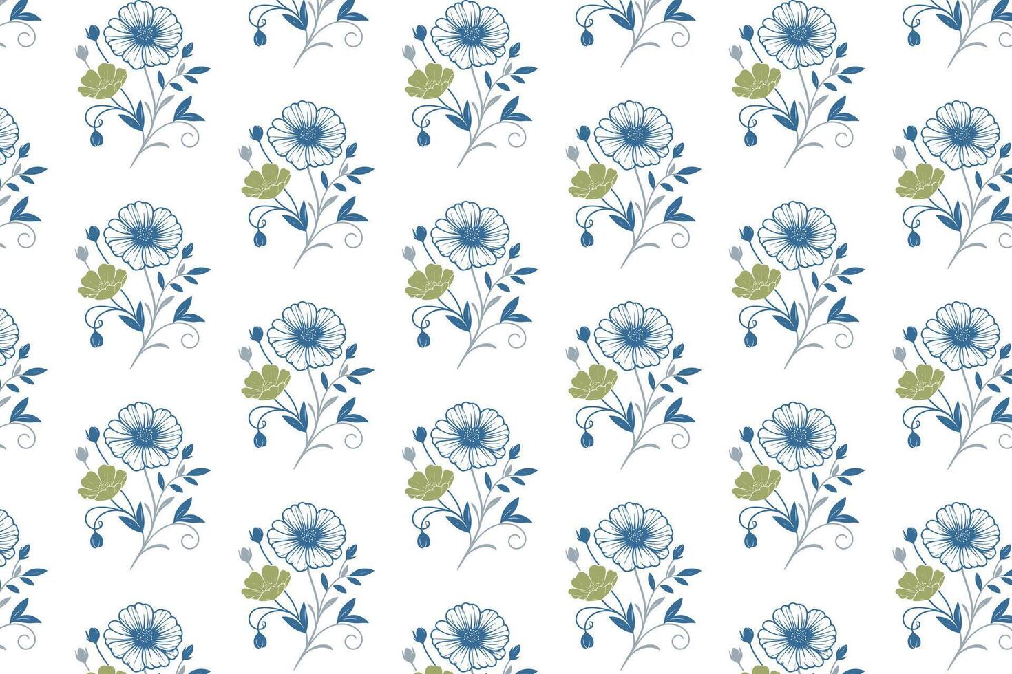 single stroke floral artwork with botanical rose and leaf motifs in continuous line pattern perfect for stylish wrapping fabric packaging women fashion and tabletop textile use vector