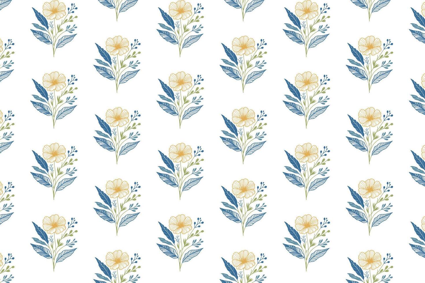 floral pattern with one line flower illustrations perfect for fashion textile wallpaper and bedsheet fabric design vector
