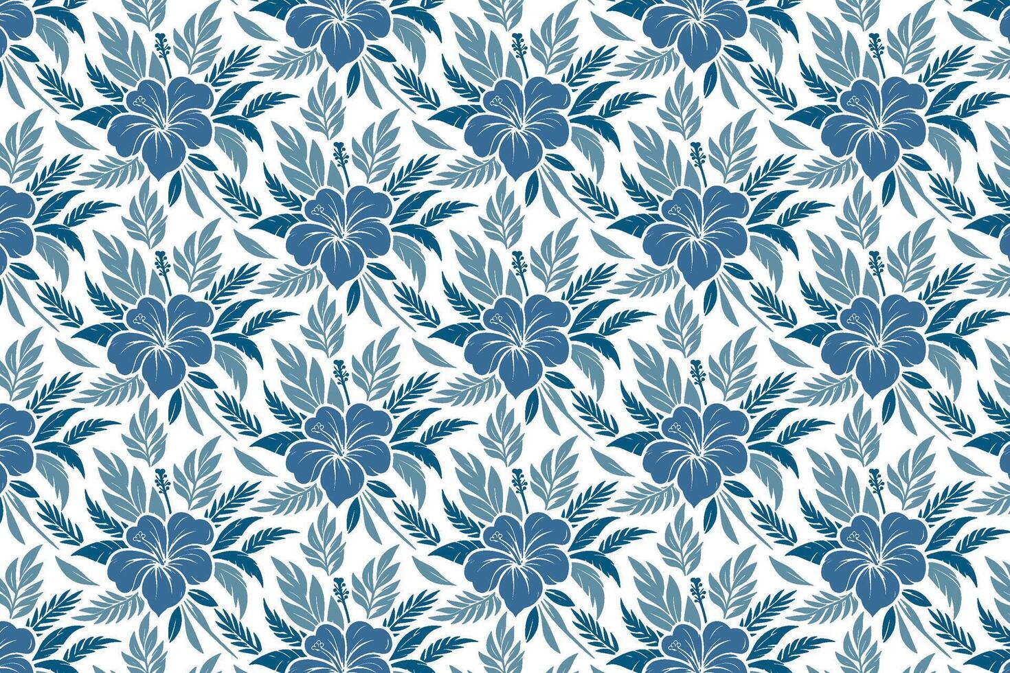continuous blue flower line pattern with sketch style motifs perfect for textile print designs and stylish fashion wrapping vector