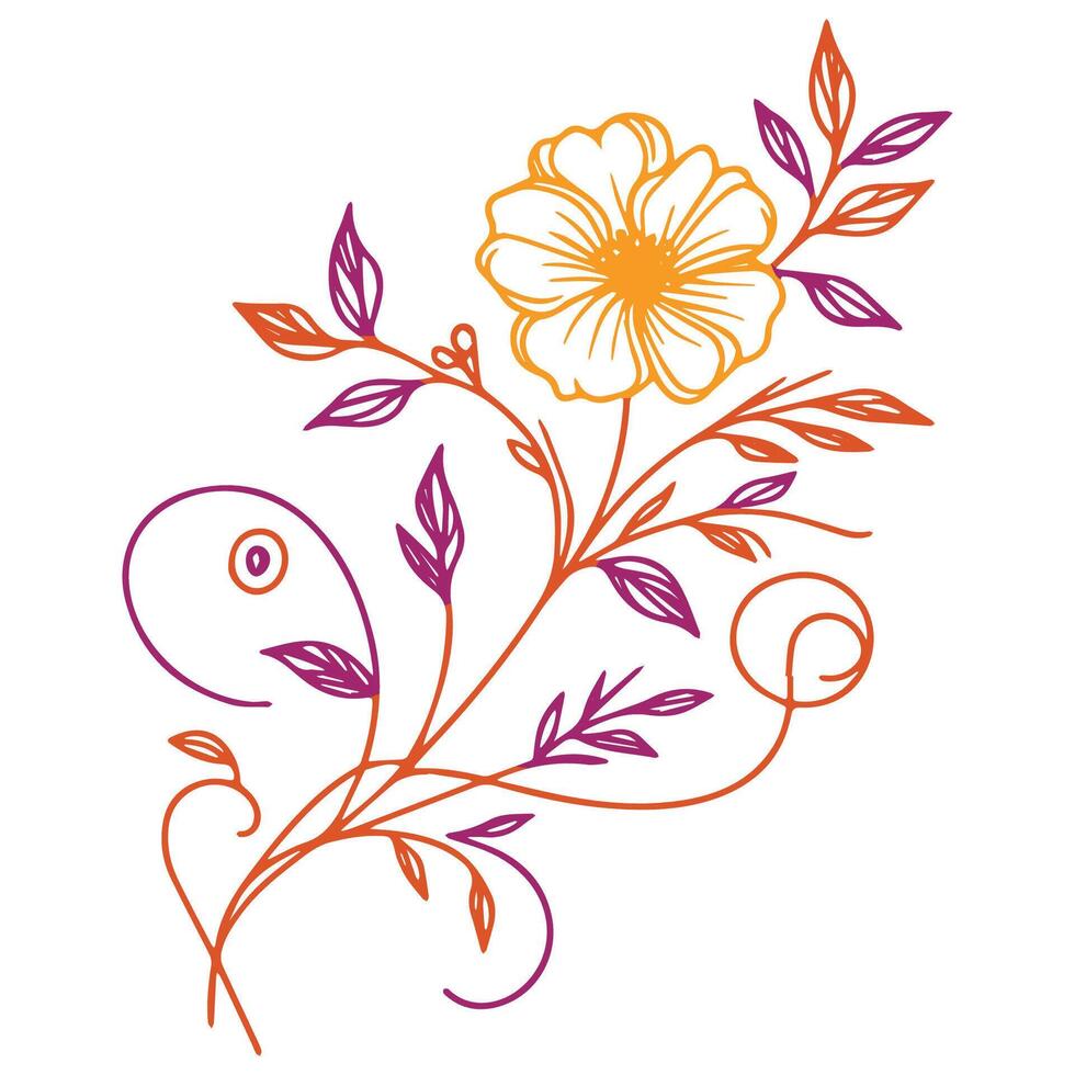 digital floral artwork with minimalist lines and abstract flowers ideal for trendy fashion fabrics cushion designs wedding outfits and creative textile projects vector