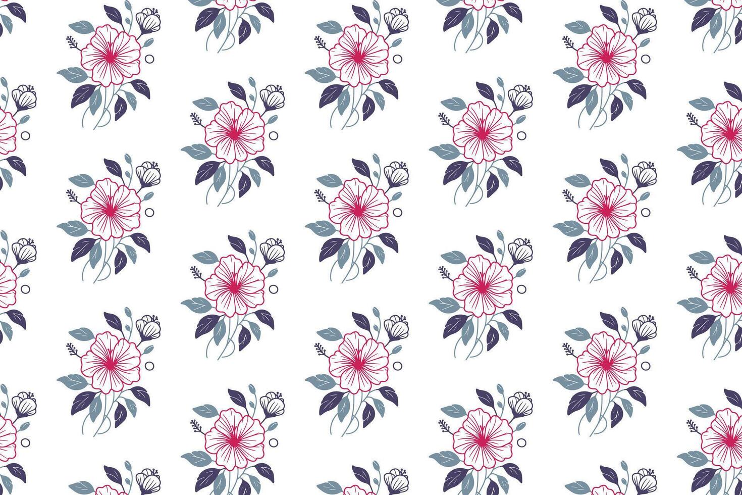 flower sketch pattern in continuous line design with minimal botanical motifs for wallpaper textile wrapping kitchen pillow fabric and clothing print vector