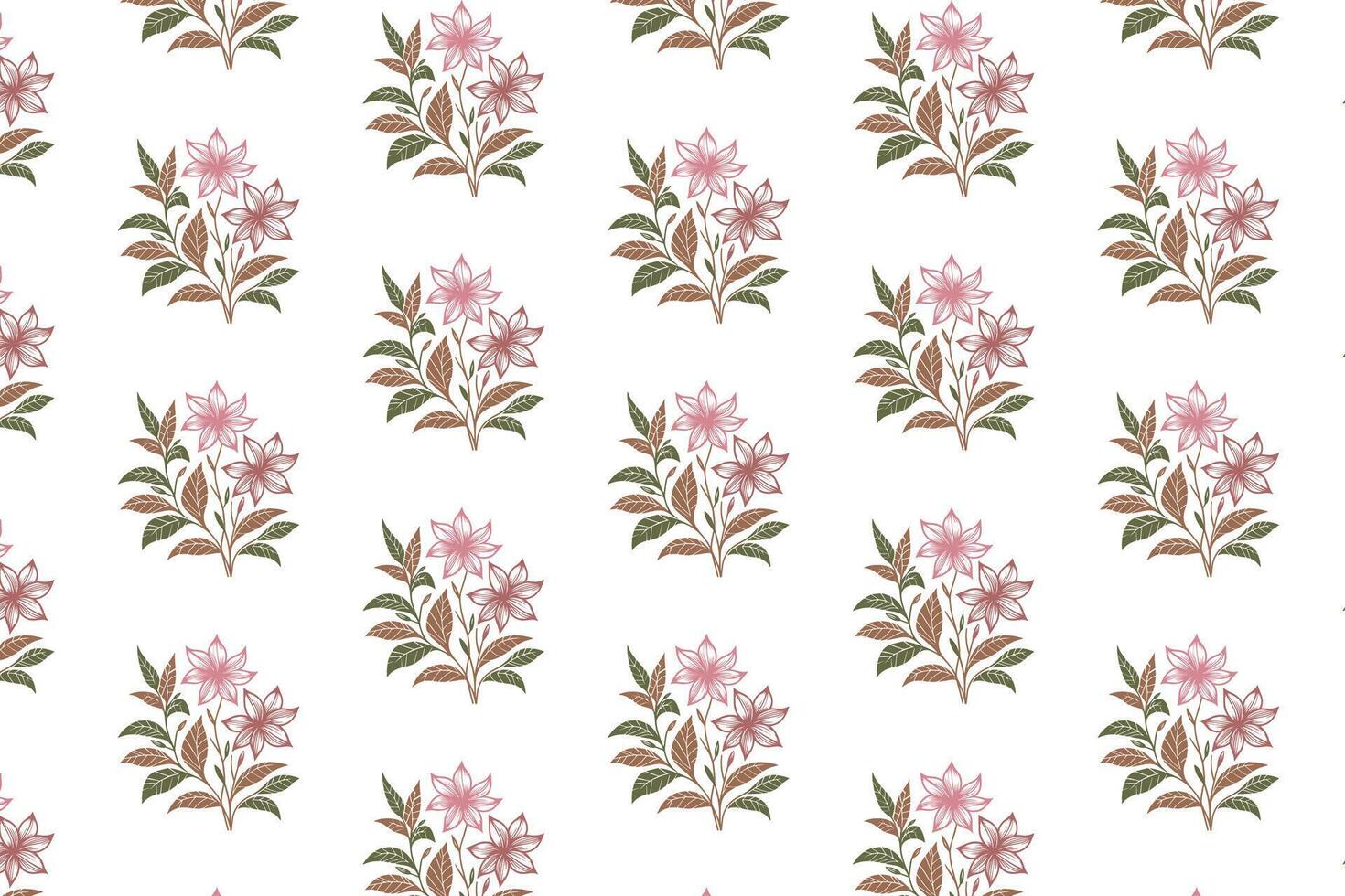 sketch style floral pattern with single line cotton blooms for textile kitchen wear wrapping and wallpaper vector