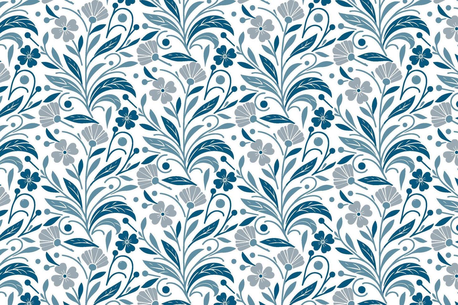 blue minimal line art flower pattern for wrapping paper table cloths kitchen wear and home textile print applications vector