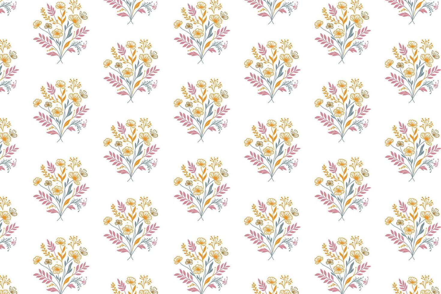 outline flower pattern with minimal botanical drawings designed for wrapping fashion apparel pillow covers textile printing and decorative home and kitchen accessories vector