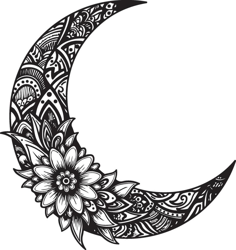 Abstract Black and white moon design vector
