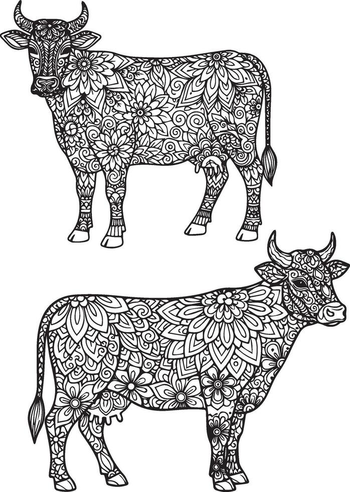 Cow silhouette collection vector