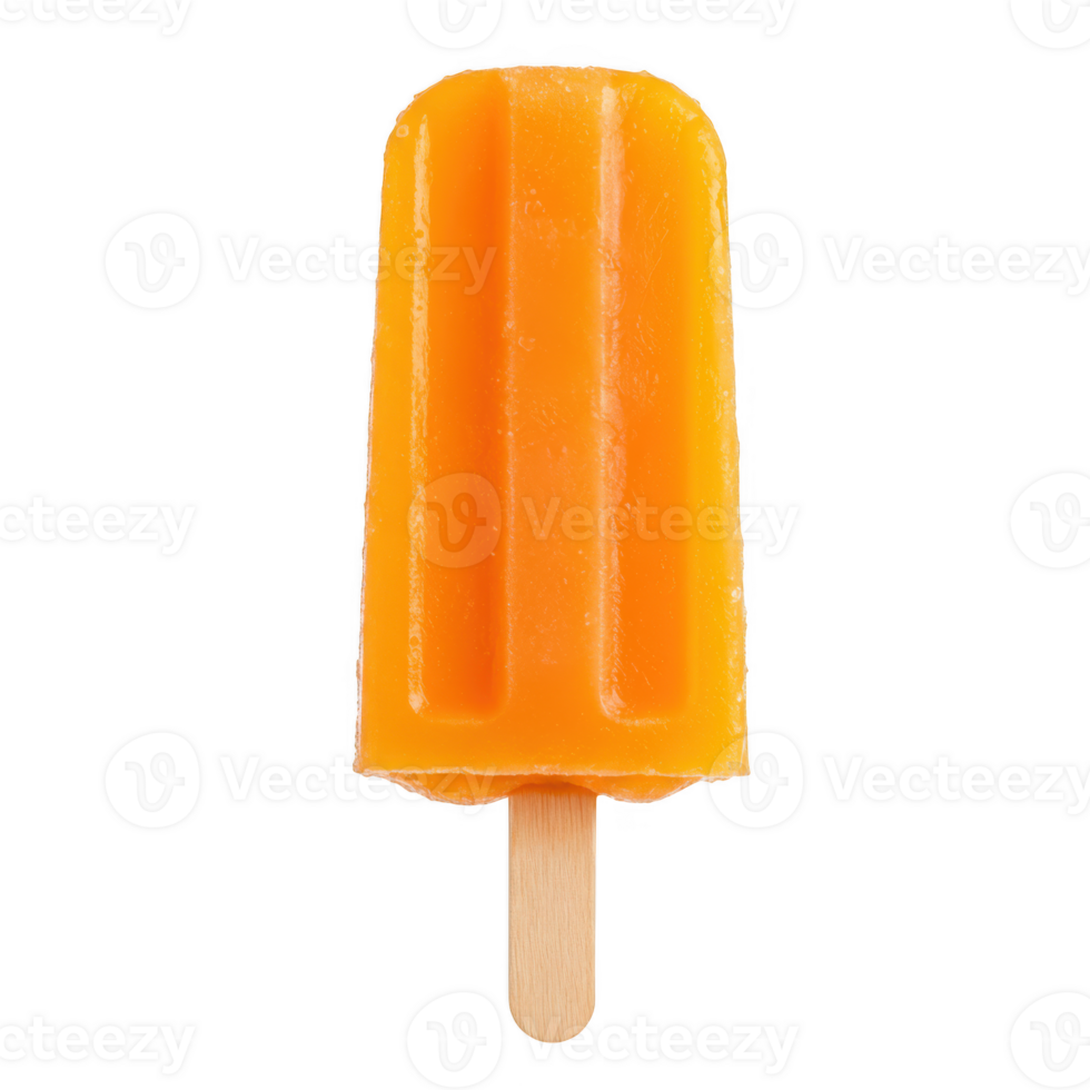 Orange Ice Pop on Stick Isolated on Transparent Background png
