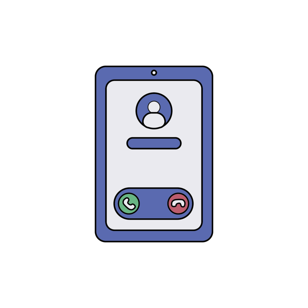 Incoming Call Interface on Mobile Device png
