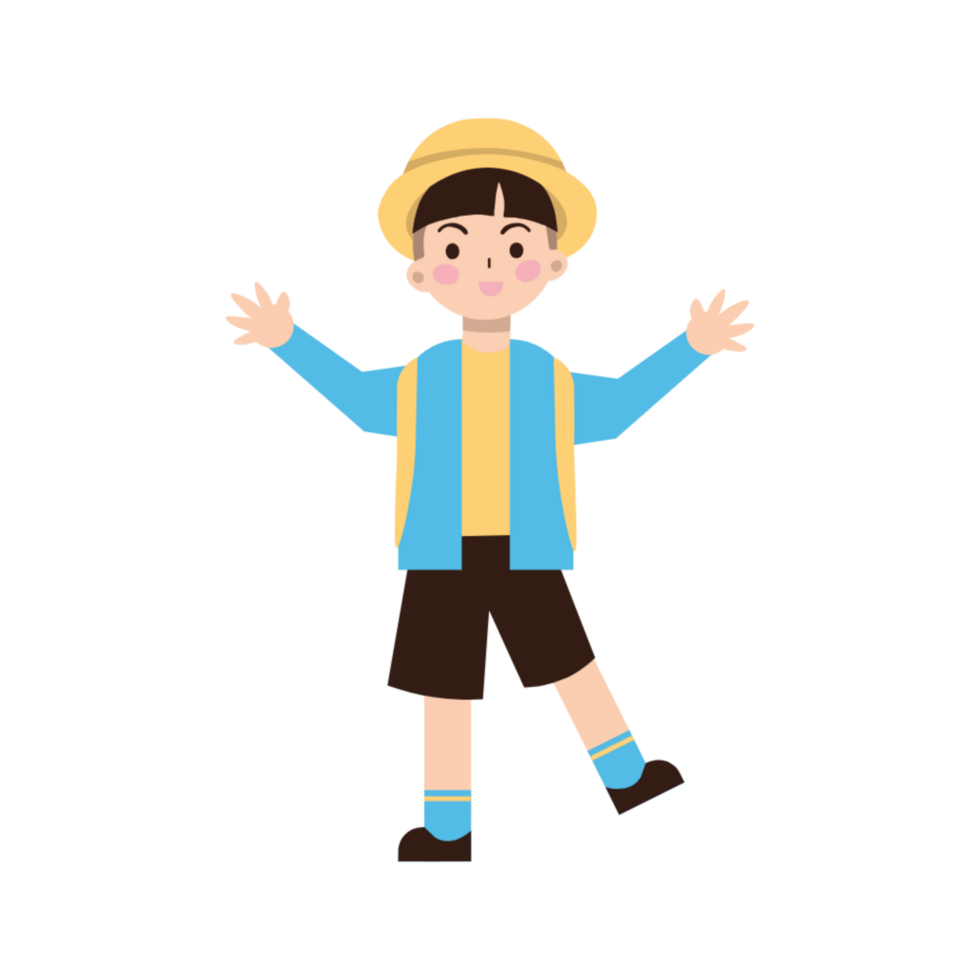 Boy Student Walking and Smiling png