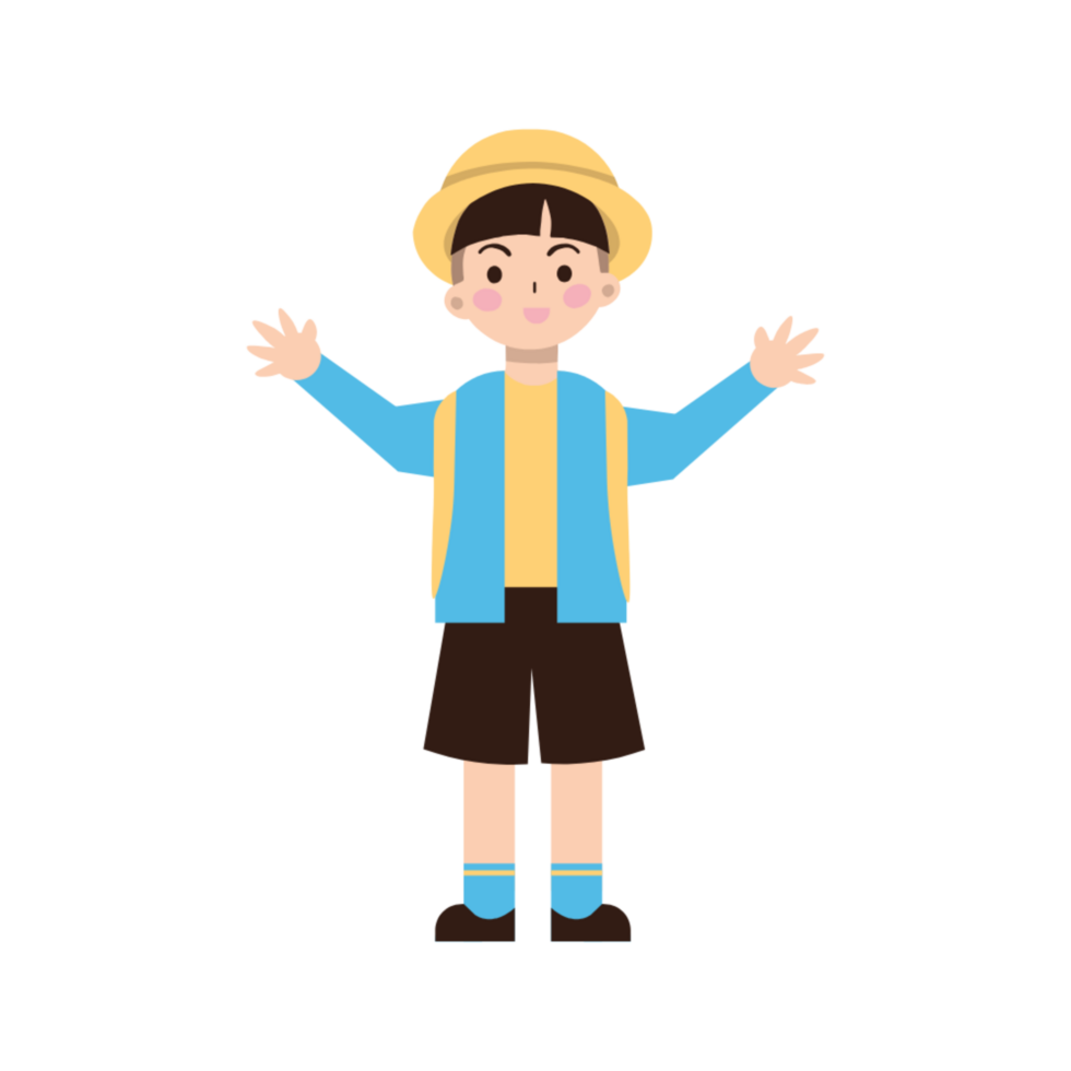 Happy School Boy Smiling with Open Arms png