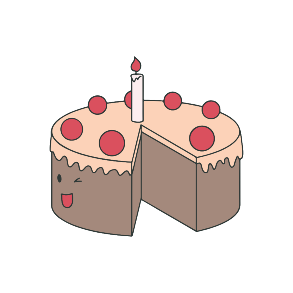 Smiling Chocolate Layer Cake Slice png
