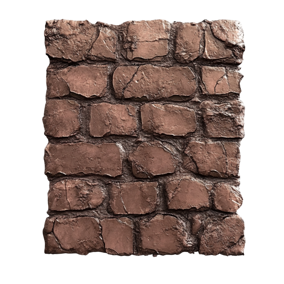 Chocolate Stone Wall With Realistic Texture Look on a transparent background png