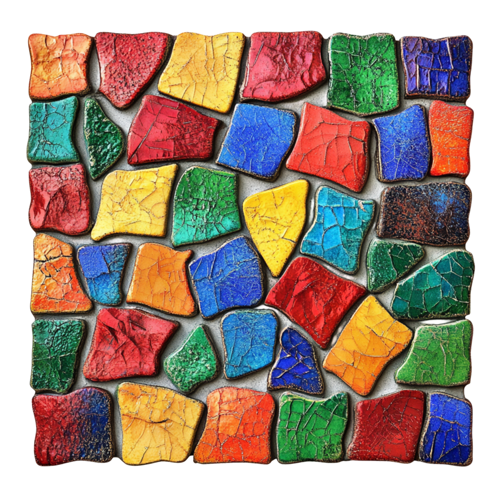 Decorative Colorful Mosaic Tile Pattern Isolated on a transparent background png