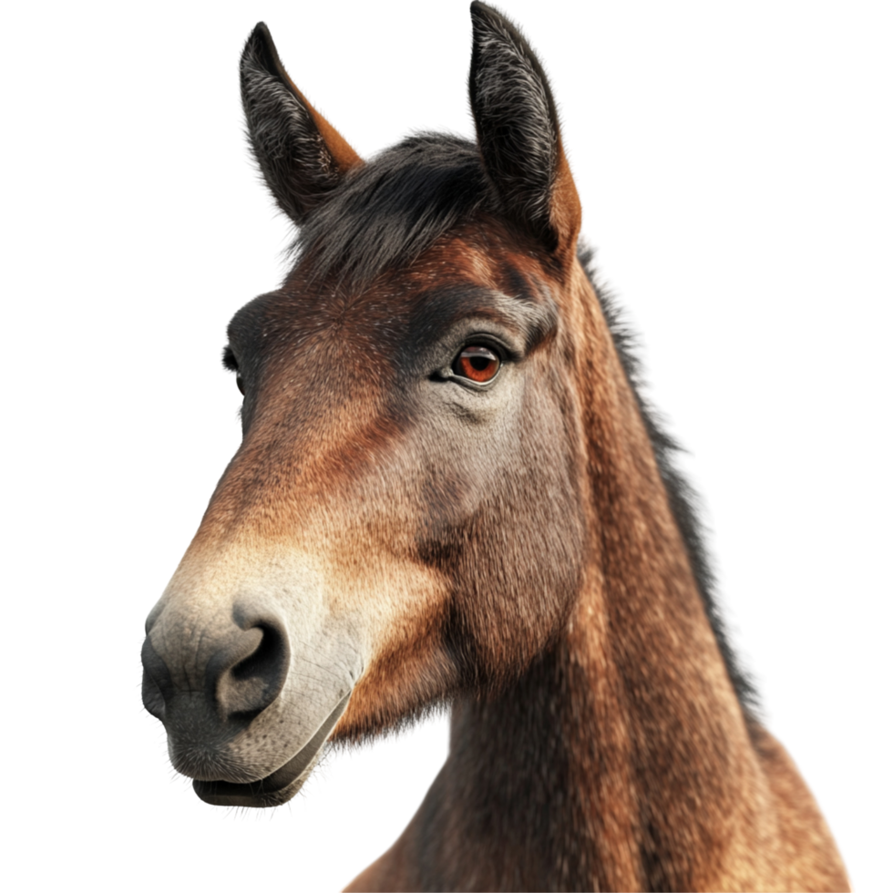 Serene Brown Horse Standing On Grassy Ground isolated on transparent background png