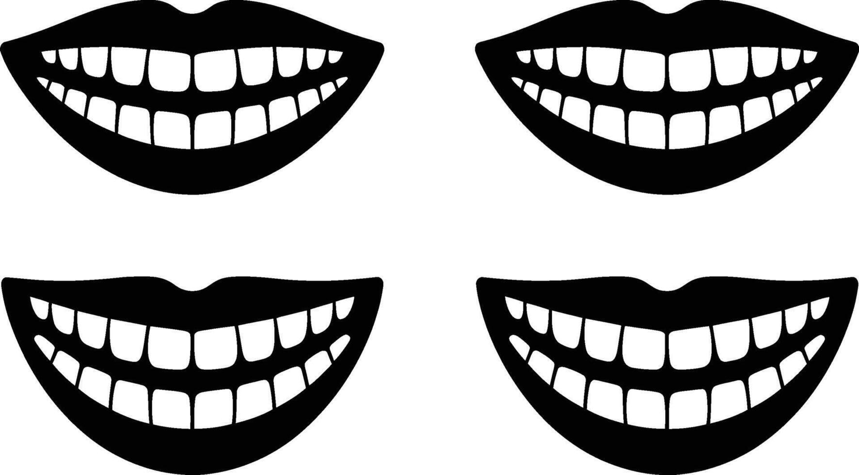 Black and white smiling mouths arranged in a geometric repeating pattern for various design concepts. vector