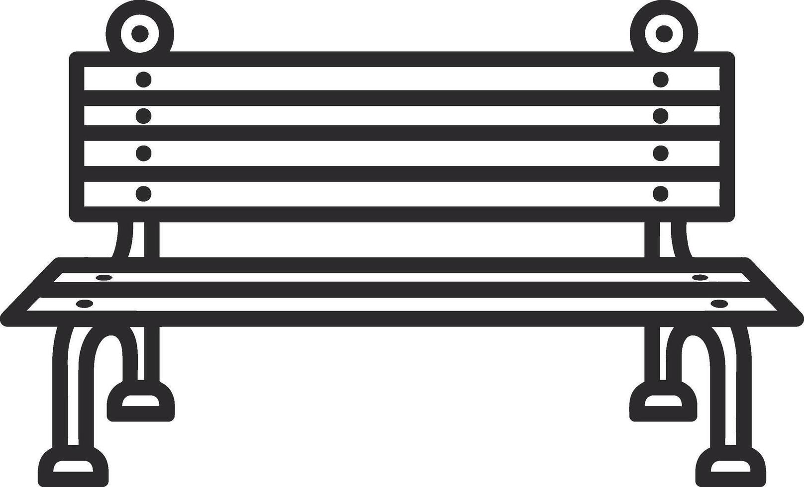 illustration of a minimalist park bench in black and white for design purposes vector