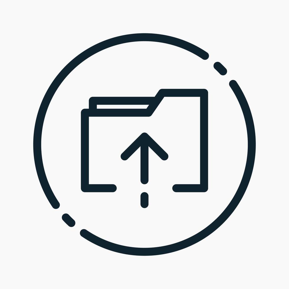 Design Illustration graphic of upload files icon with line style. Suitable for UI, mobile design, web design, etc. vector
