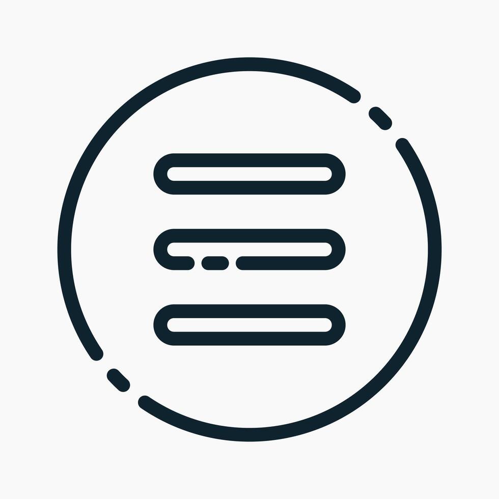 Design Illustration graphic of hamburger icon with line style. Suitable for UI, mobile design, web design, etc. vector