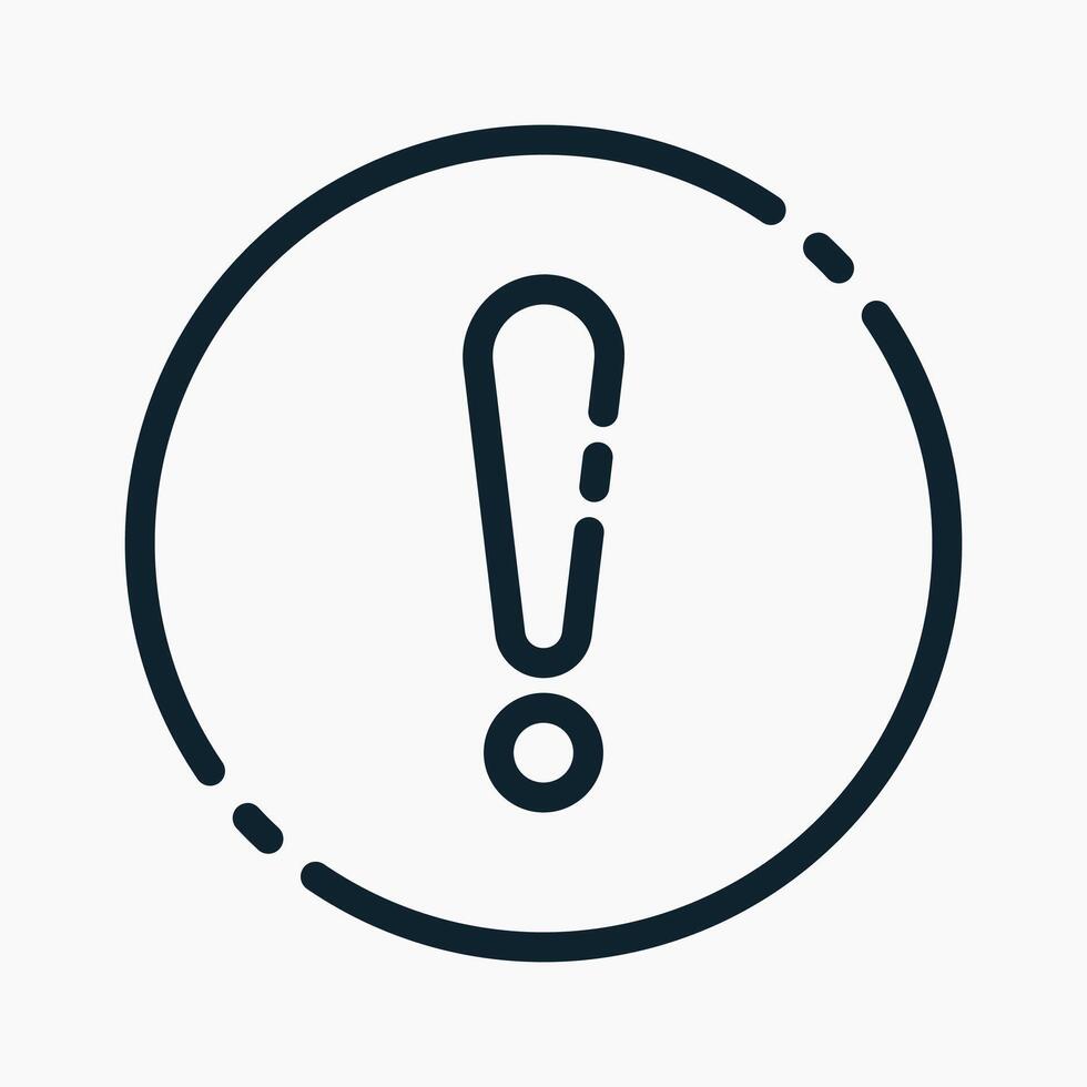 Design Illustration graphic of exclamation mark icon with line style. Suitable for UI, mobile design, web design, etc. vector
