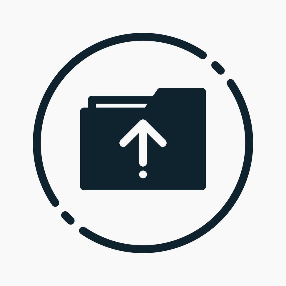 Design Illustration graphic of upload files icon with glyph style. Suitable for UI, mobile design, web design, etc. vector