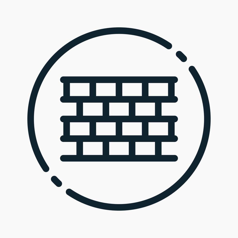 Design Illustration graphic of wall icon with line style. Suitable for UI, mobile design, web design, etc. vector