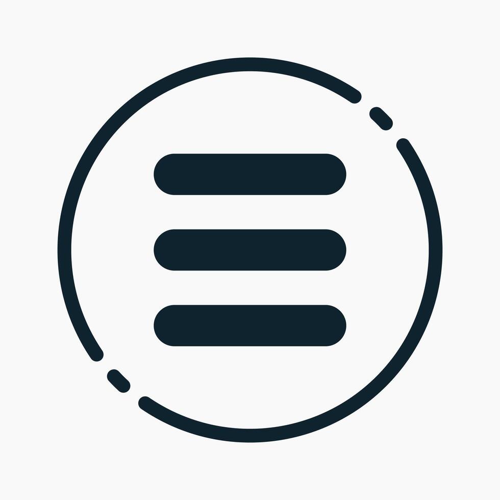 Design Illustration graphic of hamburger icon with glyph style. Suitable for UI, mobile design, web design, etc. vector