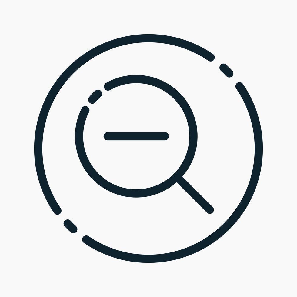 Design Illustration graphic of zoom out icon with line style. Suitable for UI, mobile design, web design, etc. vector