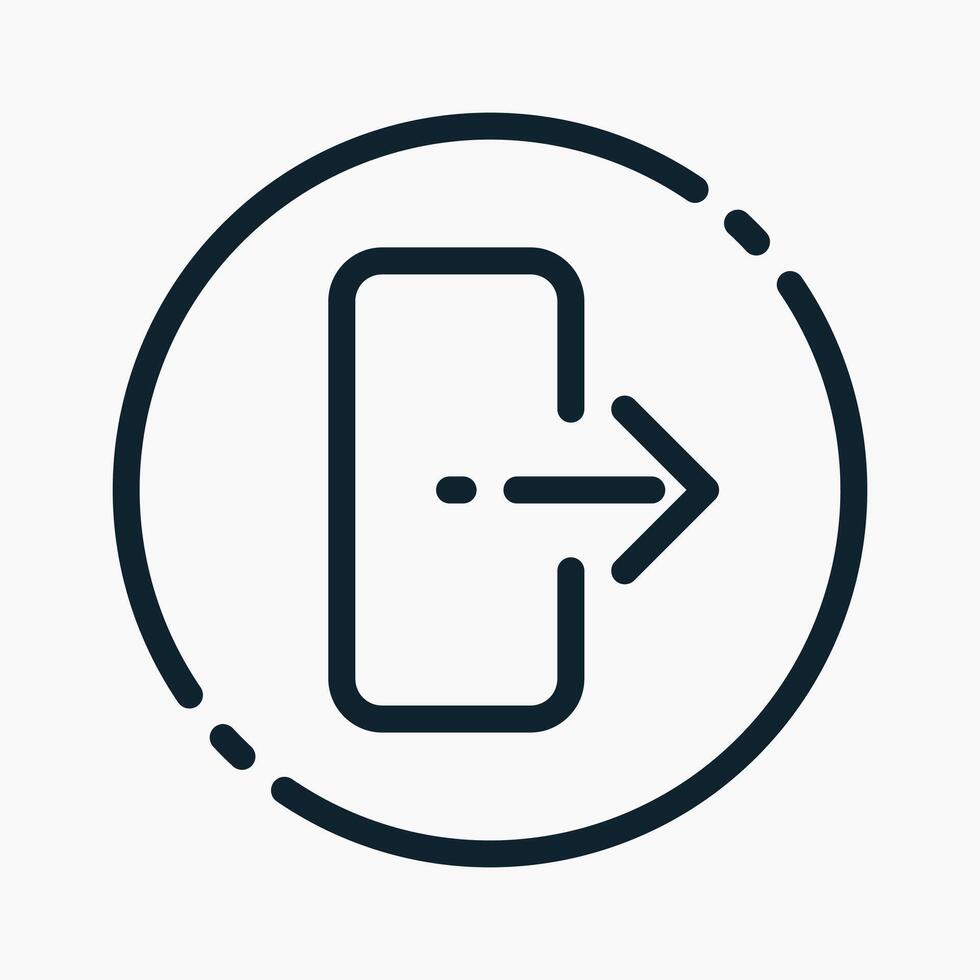 Design Illustration graphic of logout icon with line style. Suitable for UI, mobile design, web design, etc. vector