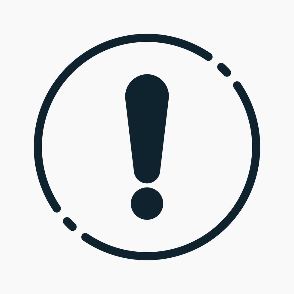 Design Illustration graphic of exclamation mark icon with glyph style. Suitable for UI, mobile design, web design, etc. vector