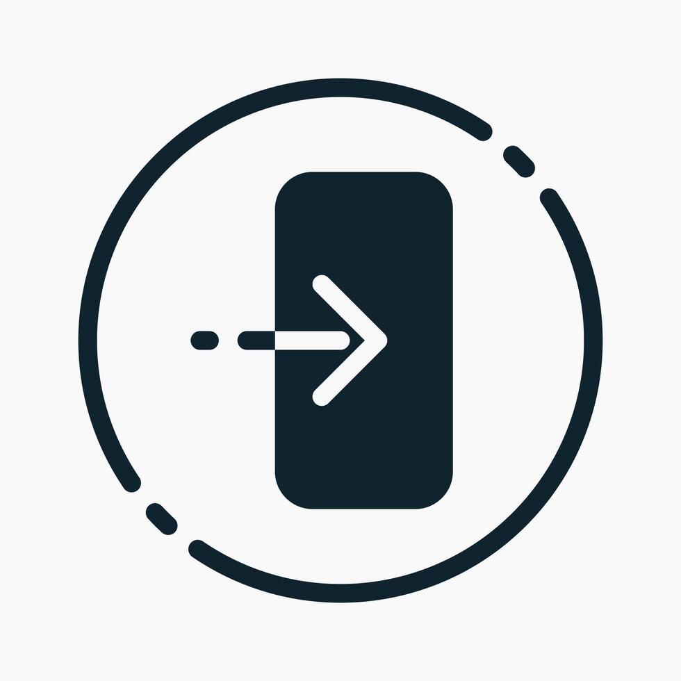 Design Illustration graphic of login icon with glyph style. Suitable for UI, mobile design, web design, etc. vector